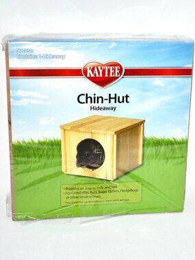 Kaytee Chinchilla Hut Ceramic & Pine Wood Hideout for Small Animals, NWT Conditi